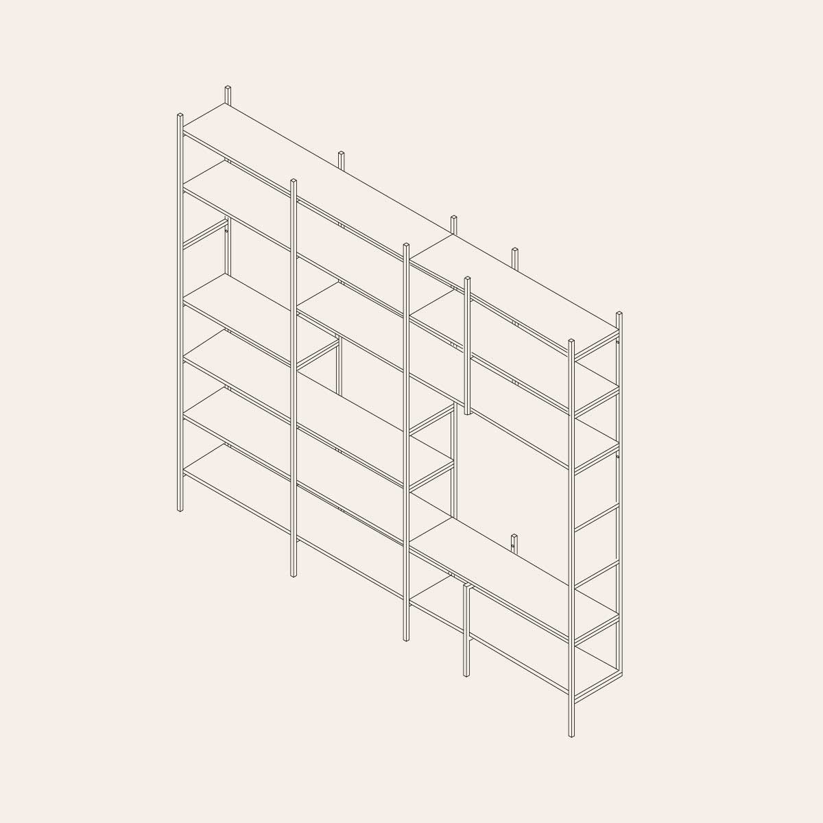 L’étagère du showroom.