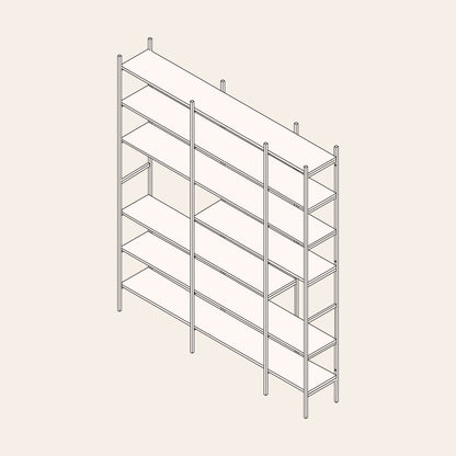 en ritning av en off-white hylla i måtten 201x237 cm