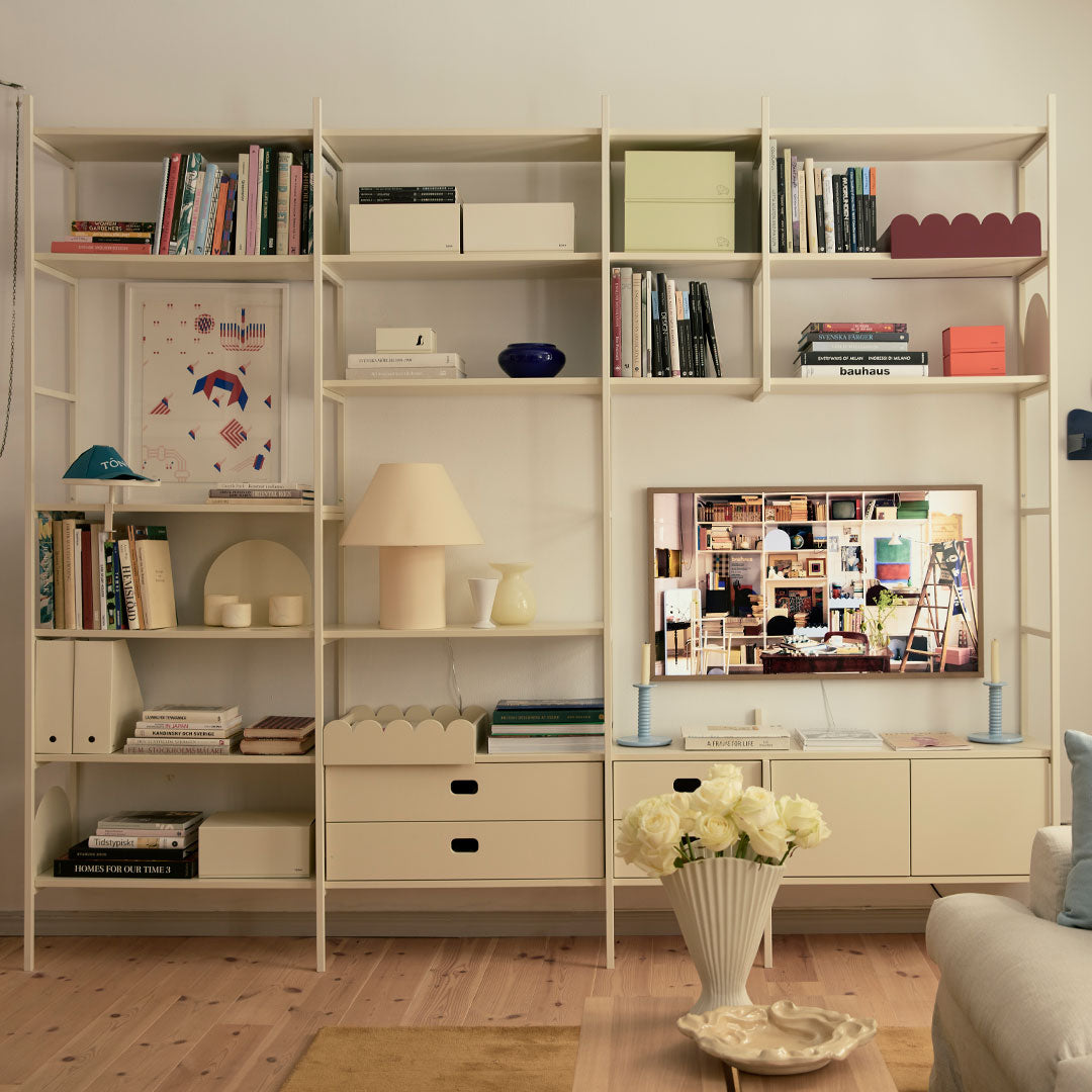 L’étagère du showroom.