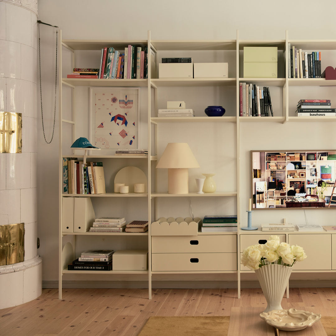 L’étagère du showroom.