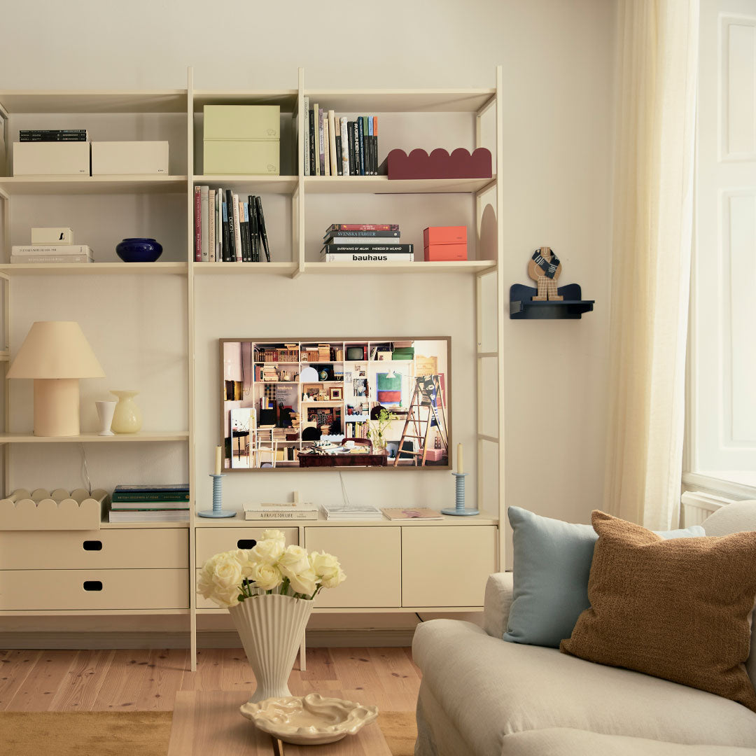 L’étagère du showroom.