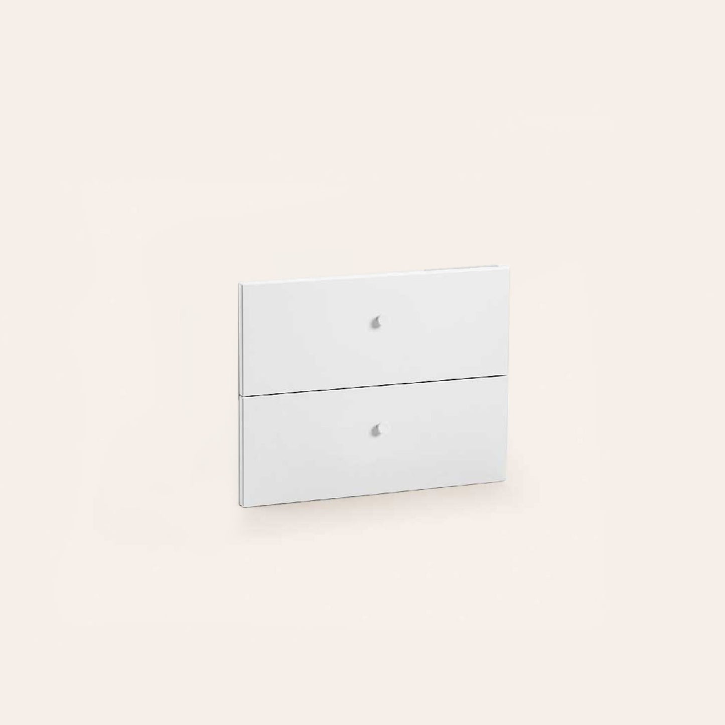 Schubladenfront Schmal Knopf - Weiß